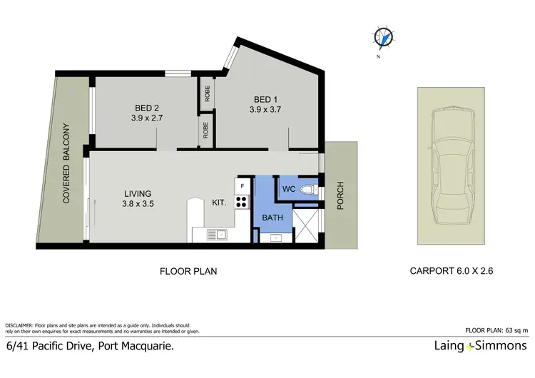 Floorplan of Homely unit listing, 6/41 Pacific Drive, Port Macquarie NSW 2444