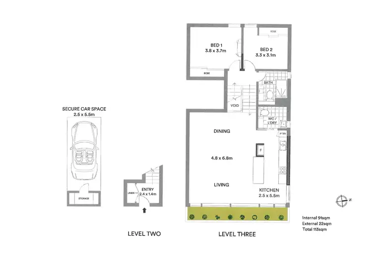 Floorplan of Homely apartment listing, 12/16 Hampden Street, North Sydney NSW 2060