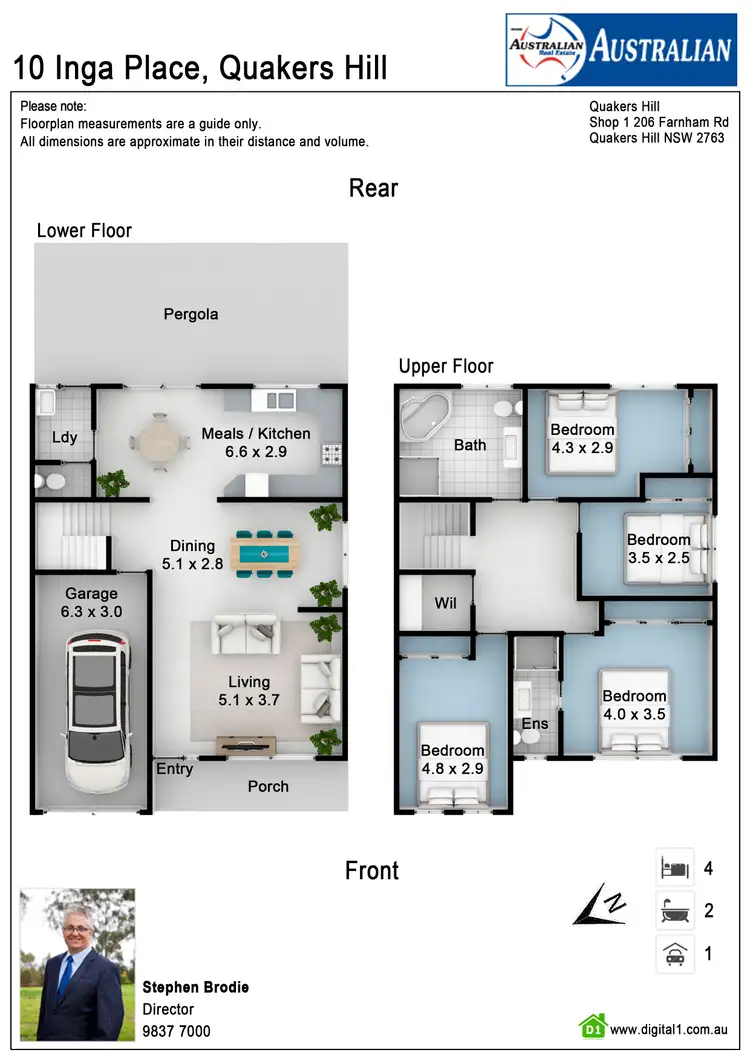 Floorplan of Homely semi-detached listing, 10 Inga Place, Quakers Hill NSW 2763
