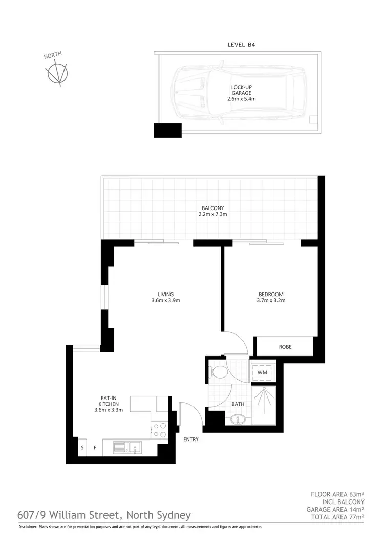 Floorplan of Homely apartment listing, 607/9 William Street, North Sydney NSW 2060