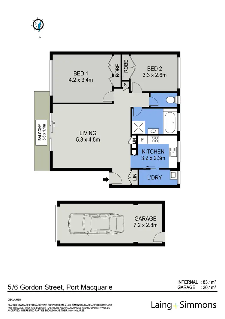 Floorplan of Homely unit listing, 5/6 Gordon Street, Port Macquarie NSW 2444