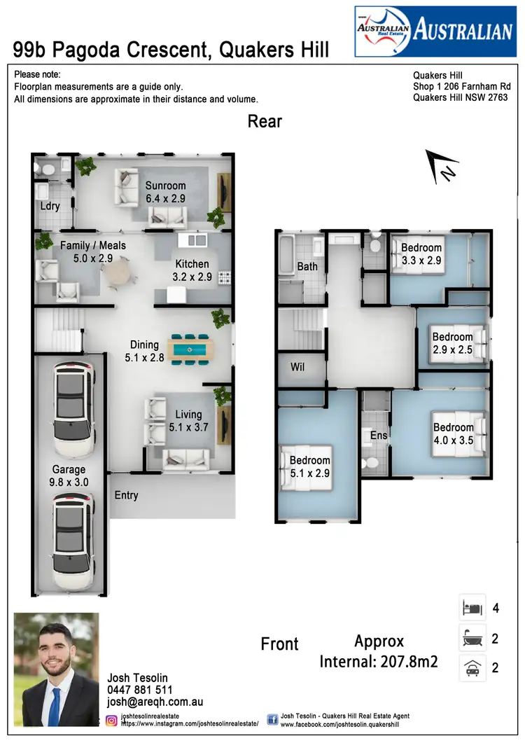 Floorplan of Homely semi-detached listing, 99b Pagoda Crescent, Quakers Hill NSW 2763