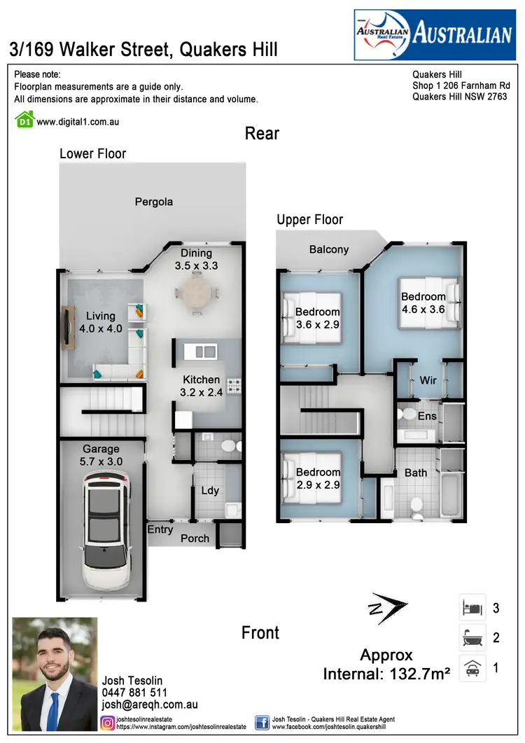 Floorplan of Homely townhouse listing, 3/169 Walker Street, Quakers Hill NSW 2763