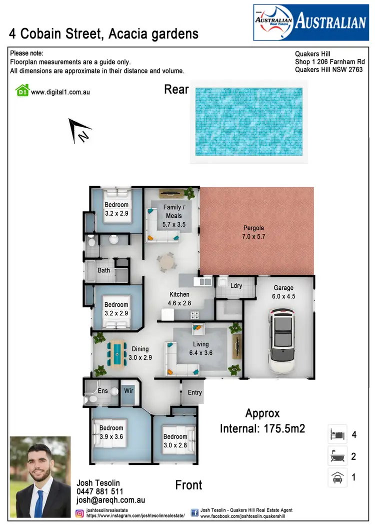 Floorplan of Homely house listing, 4 Cobain Place, Acacia Gardens NSW 2763