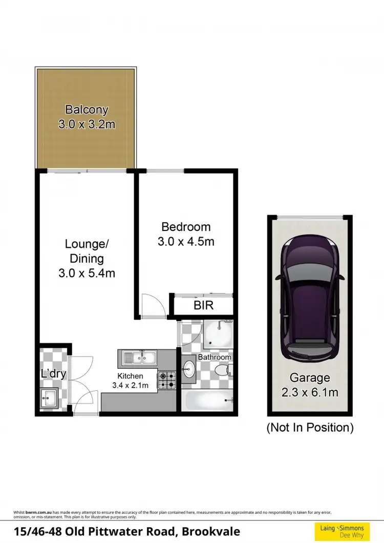Floorplan of Homely unit listing, 15/46-48 Old Pittwater Road, Brookvale NSW 2100