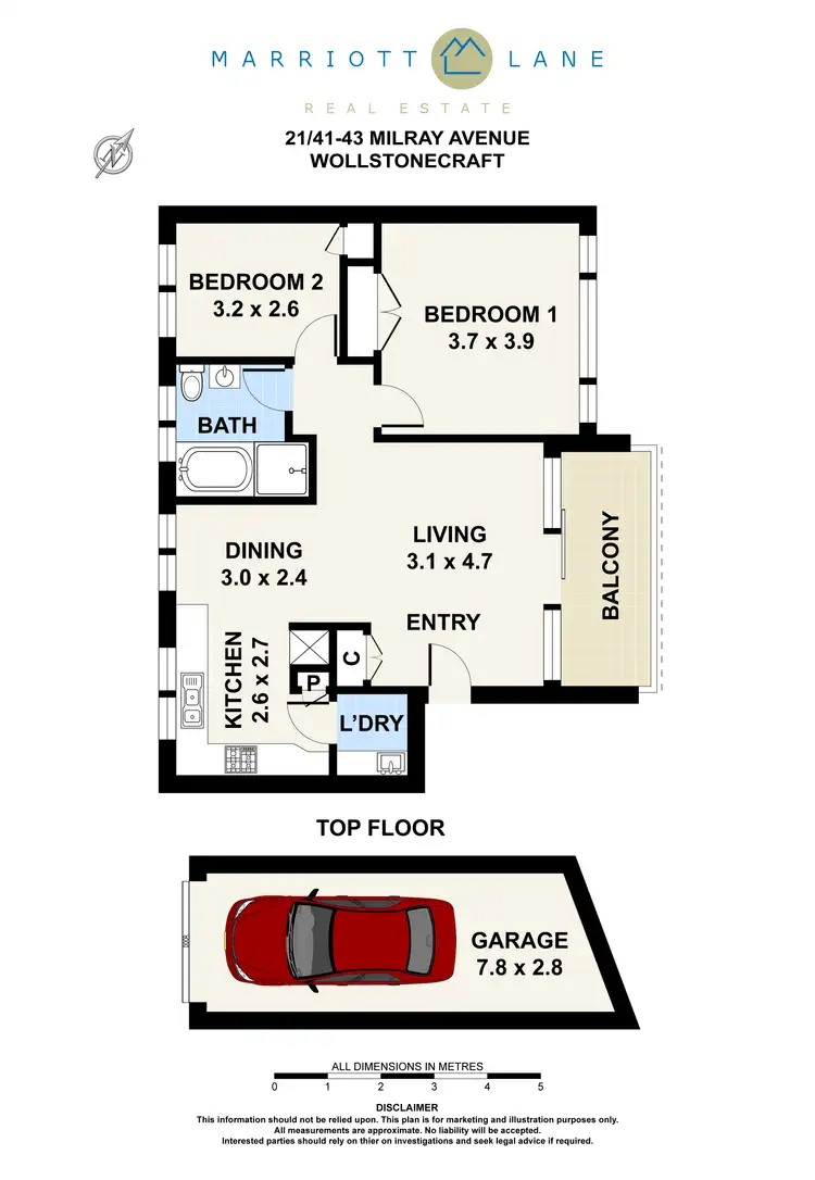 Floorplan of Homely unit listing, 21/41-43 Milray Avenue, Wollstonecraft NSW 2065