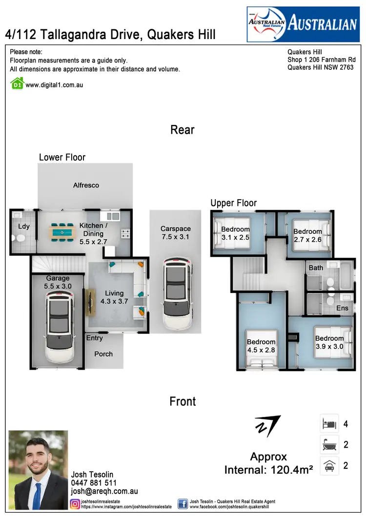 Floorplan of Homely townhouse listing, 4/112 Tallagandra Drive, Quakers Hill NSW 2763