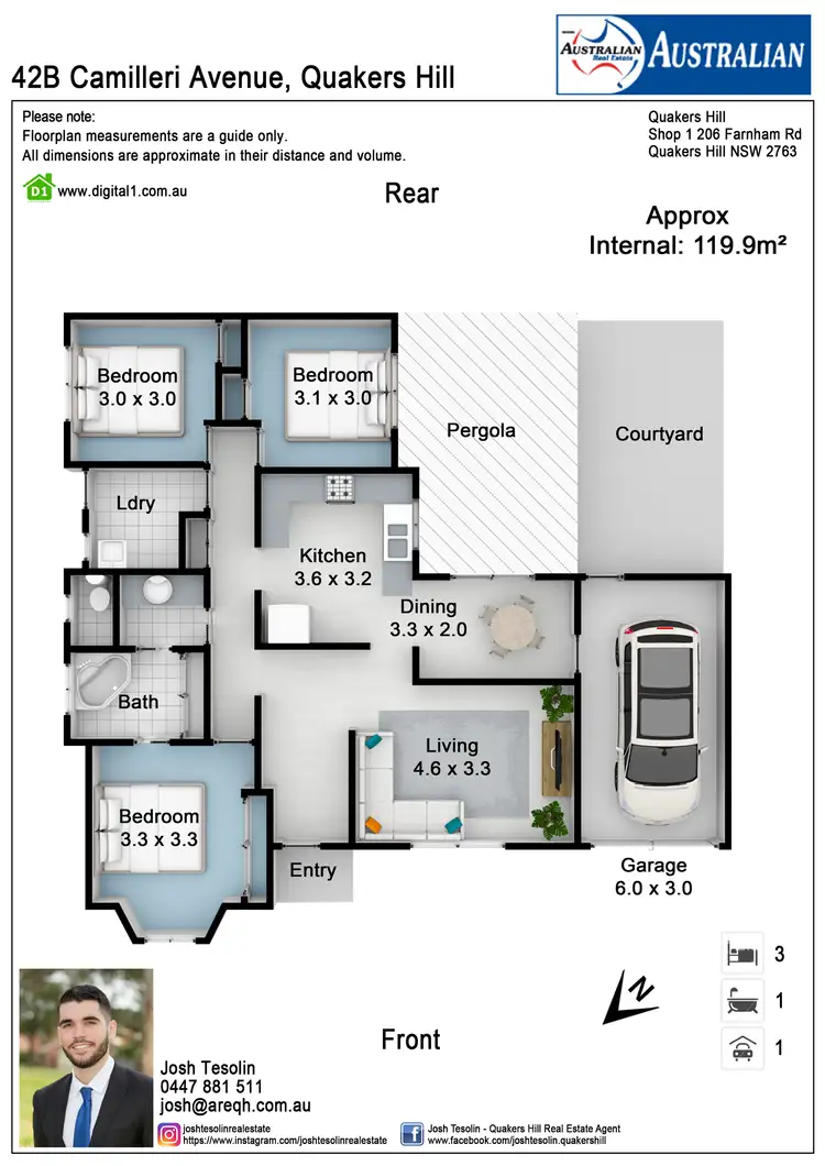 Floorplan of Homely semi-detached listing, 42b Camilleri Avenue, Quakers Hill NSW 2763