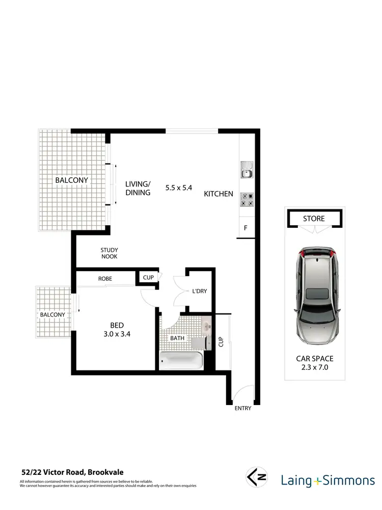 Floorplan of Homely unit listing, 52/11-13 Shackel Ave, Brookvale NSW 2100