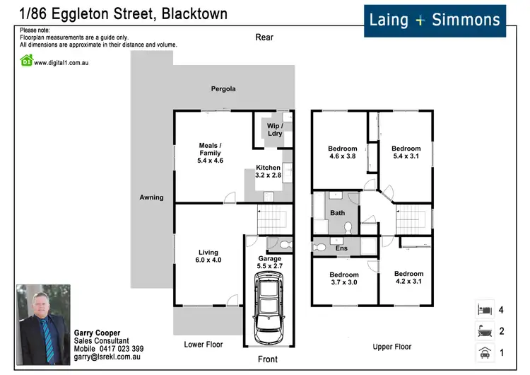 Floorplan of Homely townhouse listing, 1/86 Eggleton St, Blacktown NSW 2148