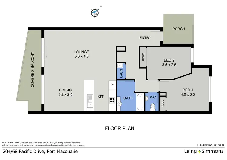Floorplan of Homely unit listing, 204/68 Pacific Drive, Port Macquarie NSW 2444