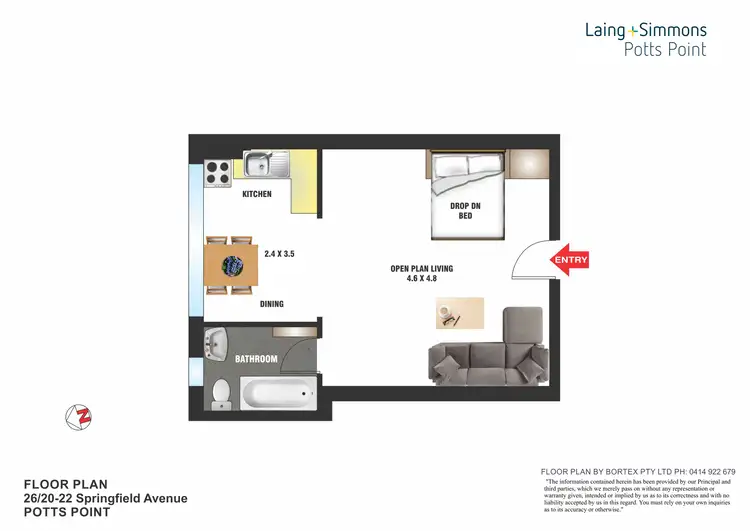 Floorplan of Homely studio listing, 26/20-22 Springfield Avenue, Potts Point NSW 2011