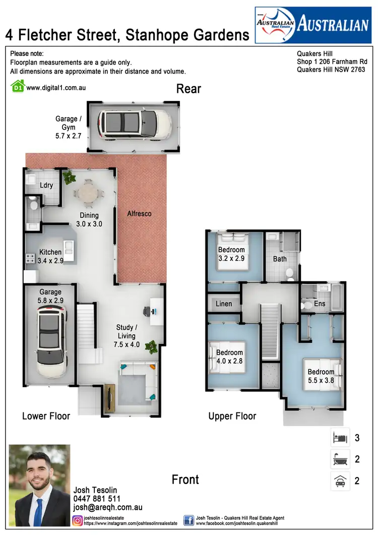 Floorplan of Homely semi-detached listing, 4 Fletcher Street, Stanhope Gardens NSW 2768