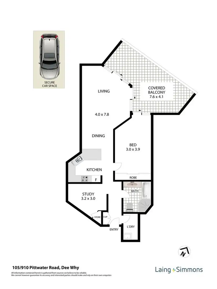 Floorplan of Homely unit listing, 105/910 Pittwater Road, Dee Why NSW 2099