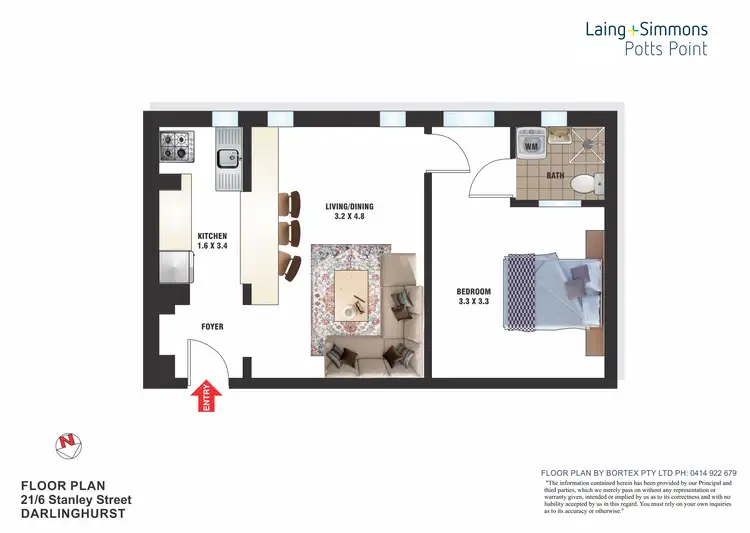 Floorplan of Homely apartment listing, 21/6 Stanley Street, Darlinghurst NSW 2010