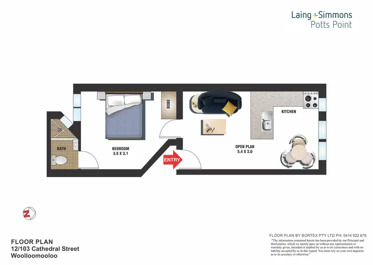 Floorplan of Homely apartment listing, 12/103 Cathedral Street, Woolloomooloo NSW 2011