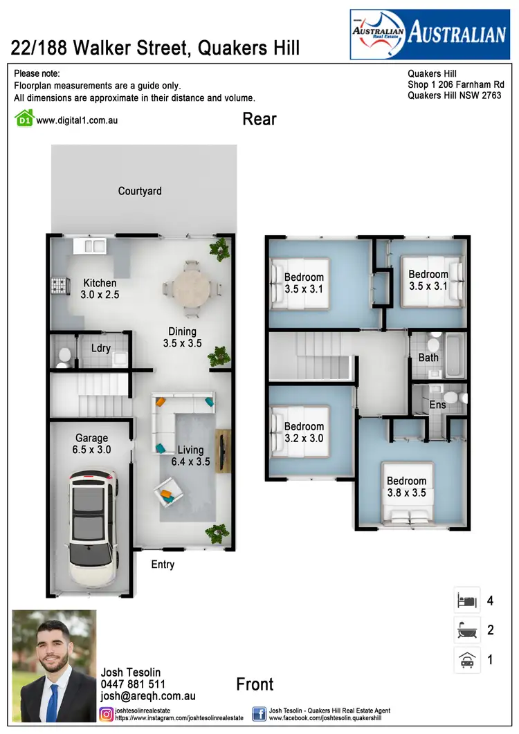 Floorplan of Homely townhouse listing, 22/188 Walker Street, Quakers Hill NSW 2763