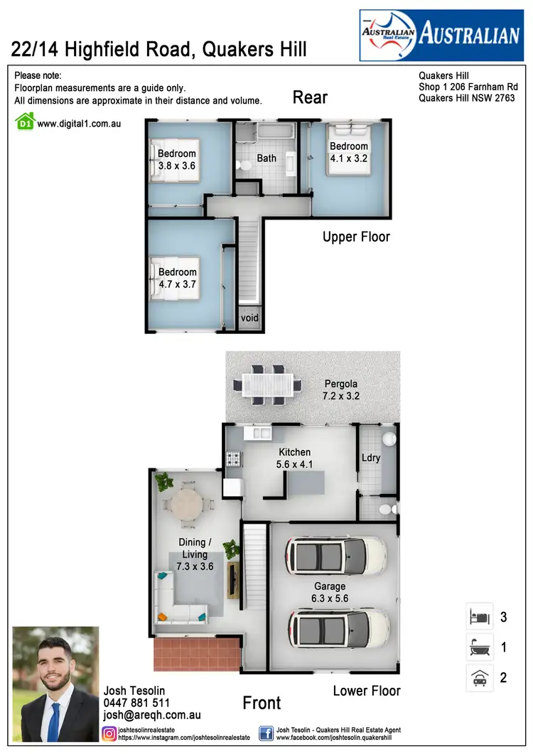 Floorplan of Homely townhouse listing, 22/14 Highfield Road, Quakers Hill NSW 2763