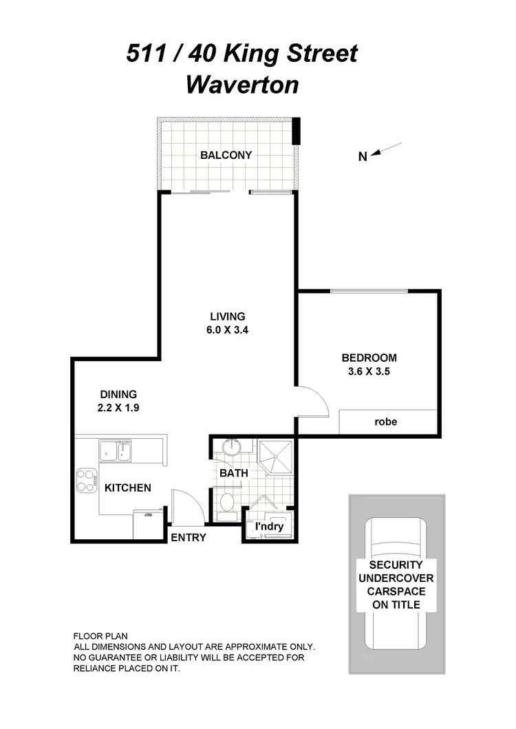 Floorplan of Homely apartment listing, 511/40 King Street,, Waverton NSW 2060