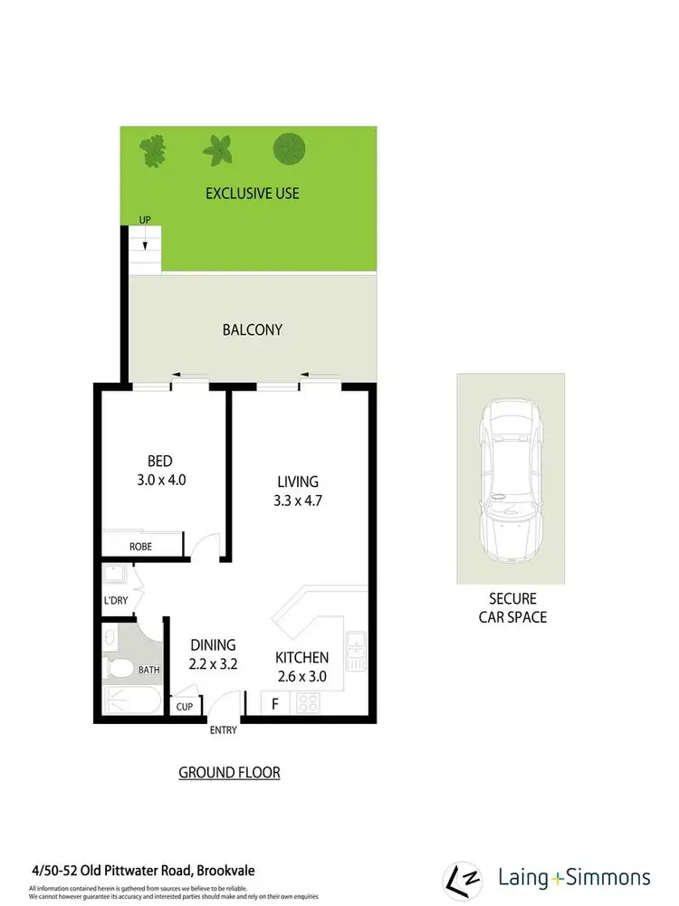 Floorplan of Homely unit listing, 4/50-52 Old Pittwater Road, Brookvale NSW 2100