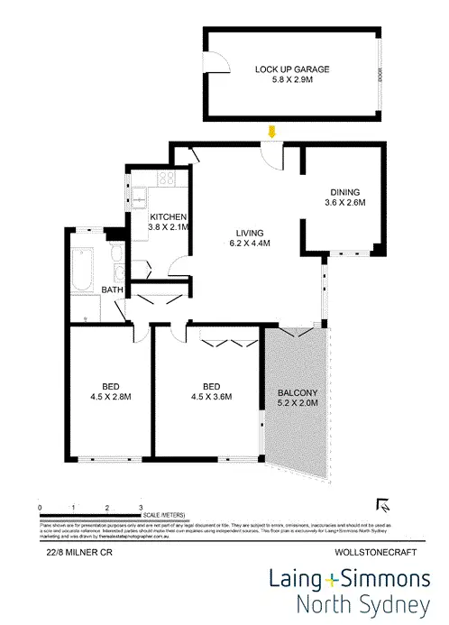 Floorplan of Homely apartment listing, 22/8 Milner Crescent, Wollstonecraft NSW 2065