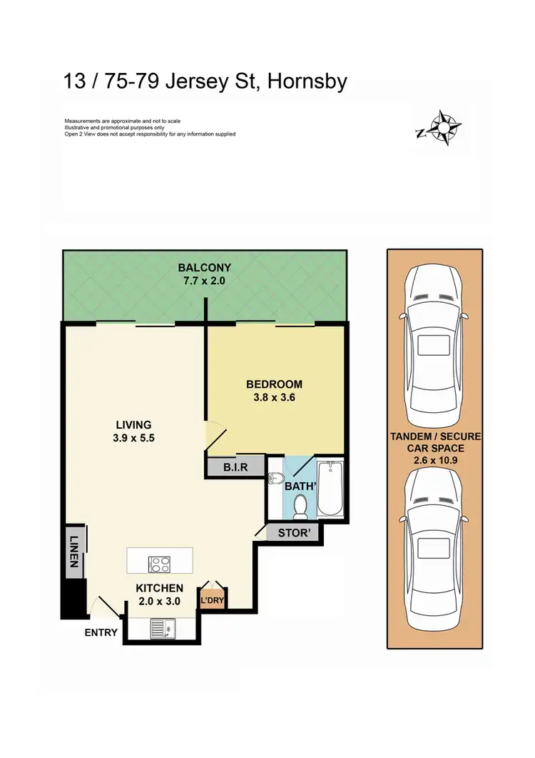 Floorplan of Homely unit listing, 13/75-79 Jersey Street North, Hornsby NSW 2077