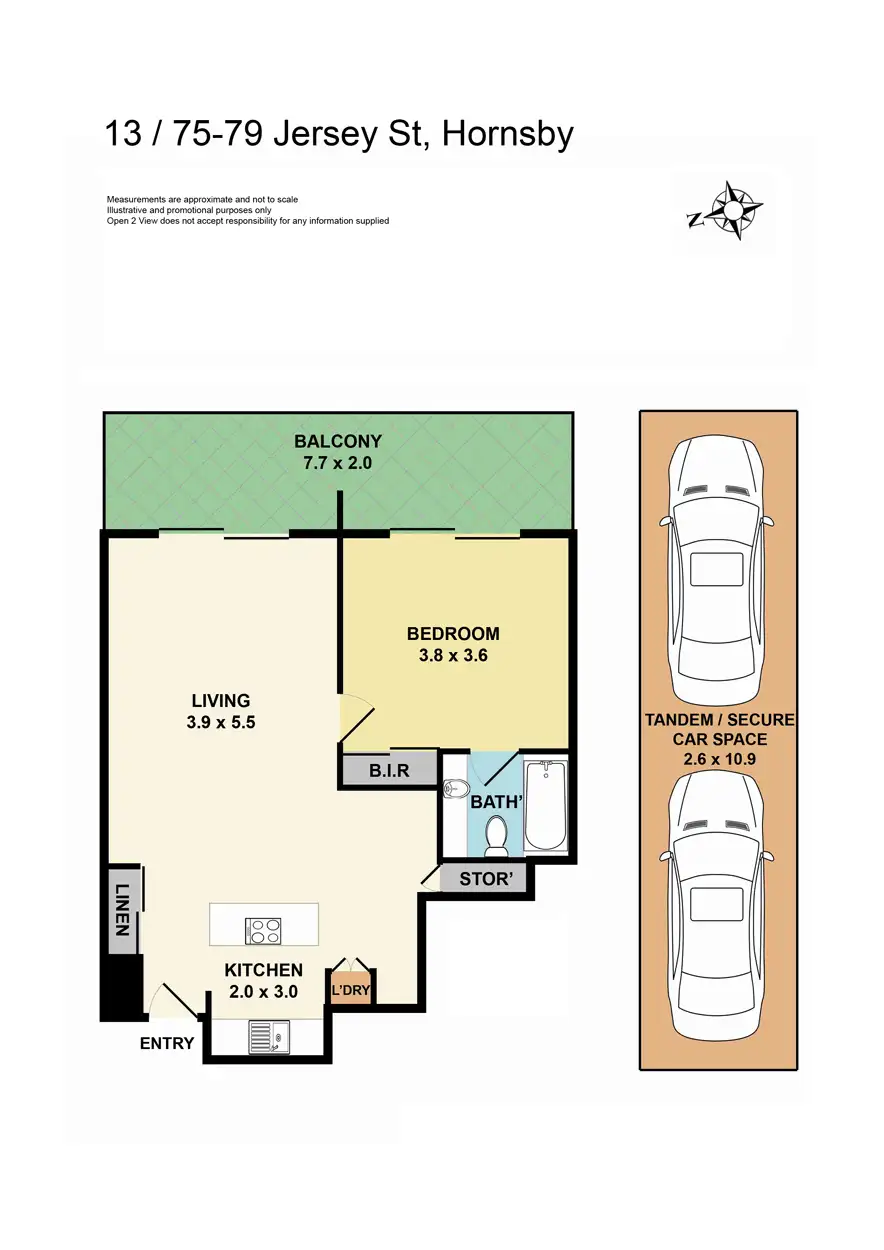 Floorplan of Homely unit listing, 13/75-79 Jersey Street North, Hornsby NSW 2077