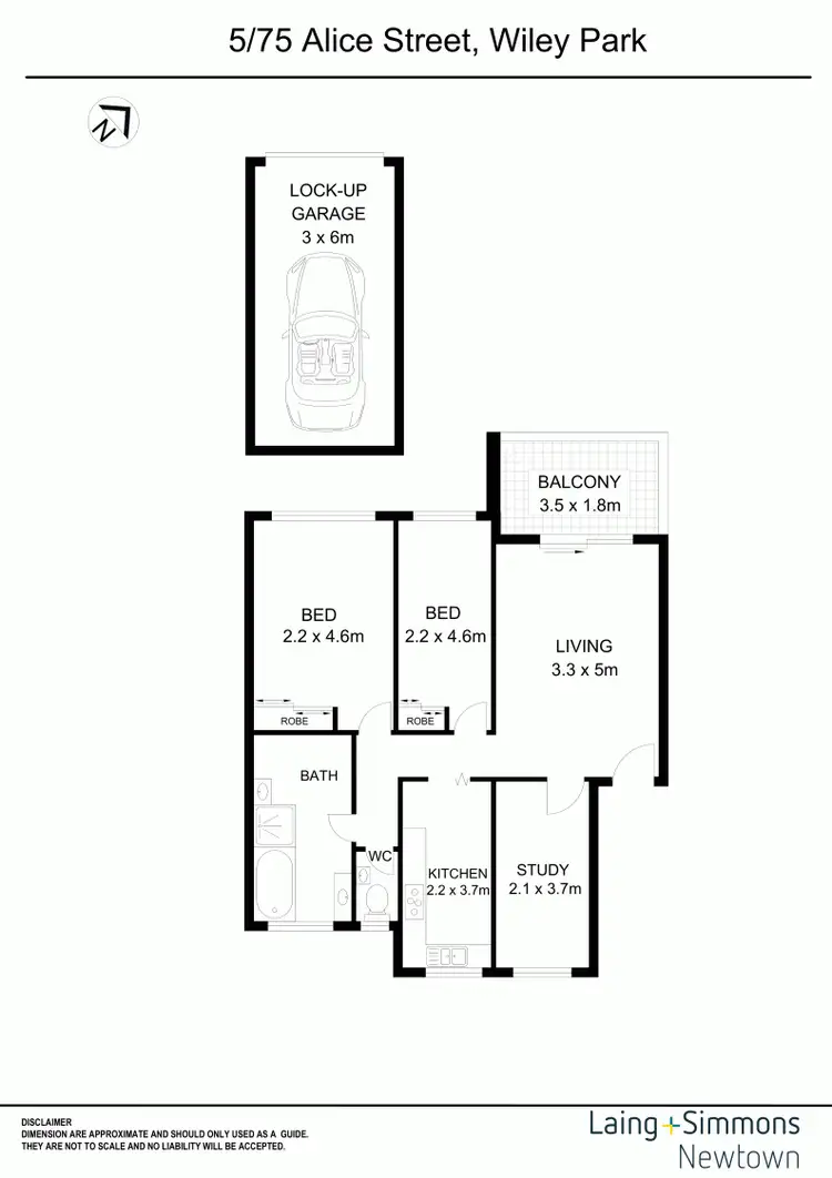 Floorplan of Homely apartment listing, 5/75 Alice Street, Wiley Park NSW 2195