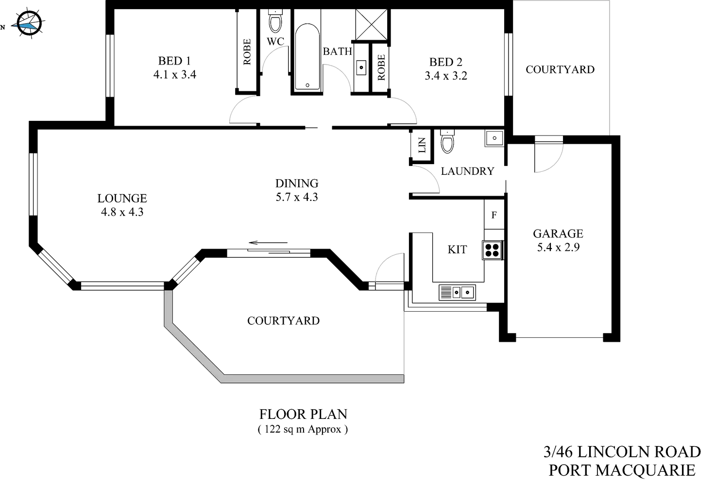 Floorplan of Homely villa listing, 3/46 Lincoln Road, Port Macquarie NSW 2444