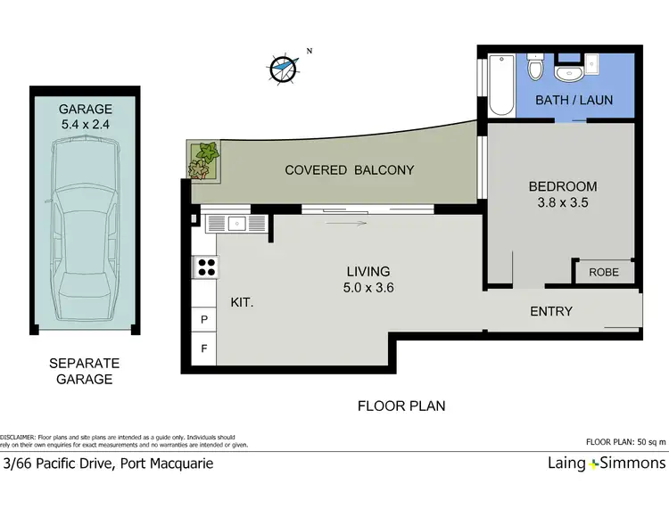 Floorplan of Homely unit listing, 3/66 Pacific Drive, Port Macquarie NSW 2444