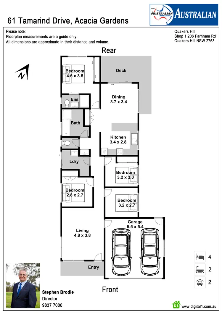 Floorplan of Homely house listing, 61 Tamarind Drive, Acacia Gardens NSW 2763
