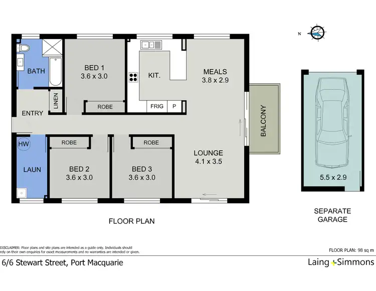 Floorplan of Homely unit listing, 6/6 Stewart Street, Port Macquarie NSW 2444