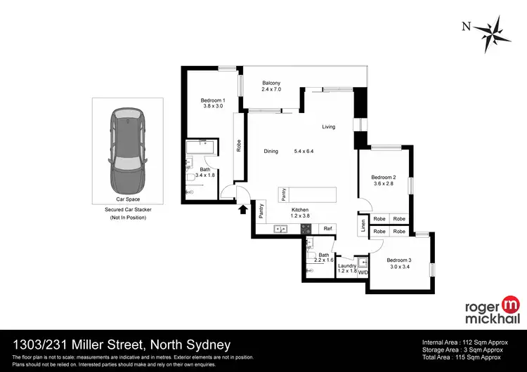 Floorplan of Homely apartment listing, 1303/231 Miller Street, North Sydney NSW 2060
