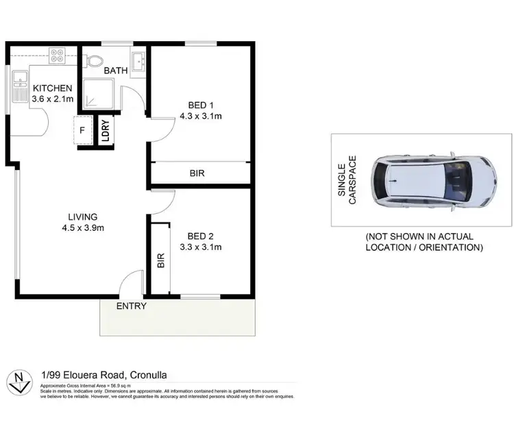 Floorplan of Homely apartment listing, 1/99 Elouera Road, Cronulla NSW 2230