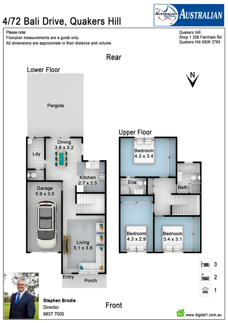 Floorplan of Homely semi-detached listing, 4/72 Bali Drive, Quakers Hill NSW 2763