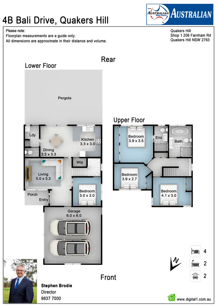 Floorplan of Homely semi-detached listing, 4B Bali Drive, Quakers Hill NSW 2763