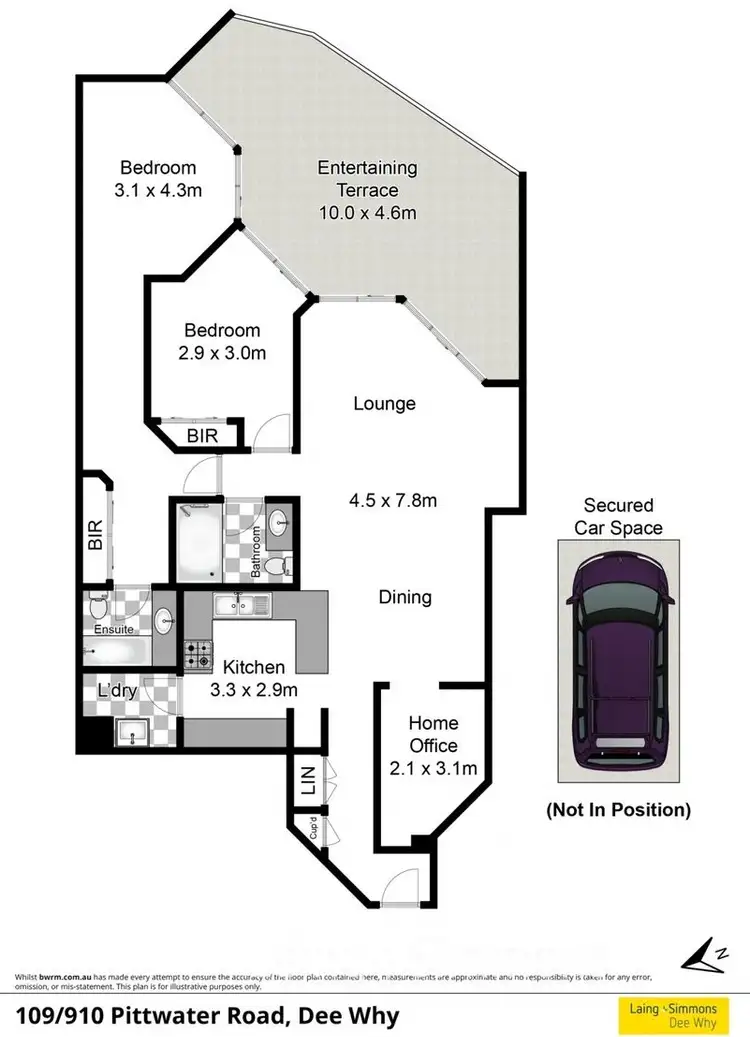 Floorplan of Homely unit listing, 109/910 Pittwater Road, Dee Why NSW 2099