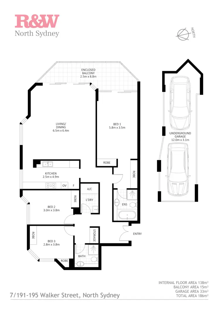 Floorplan of Homely apartment listing, 7/191-195 Walker Street, North Sydney NSW 2060