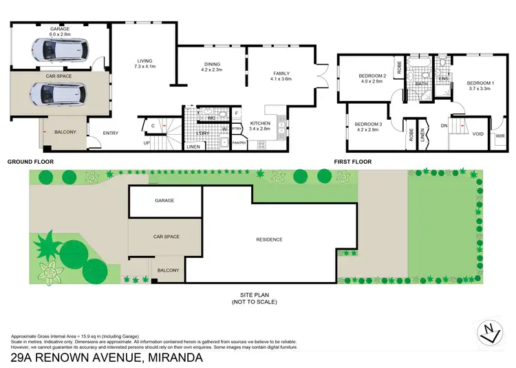 Floorplan of Homely semi-detached listing, 29A Renown Avenue, Miranda NSW 2228