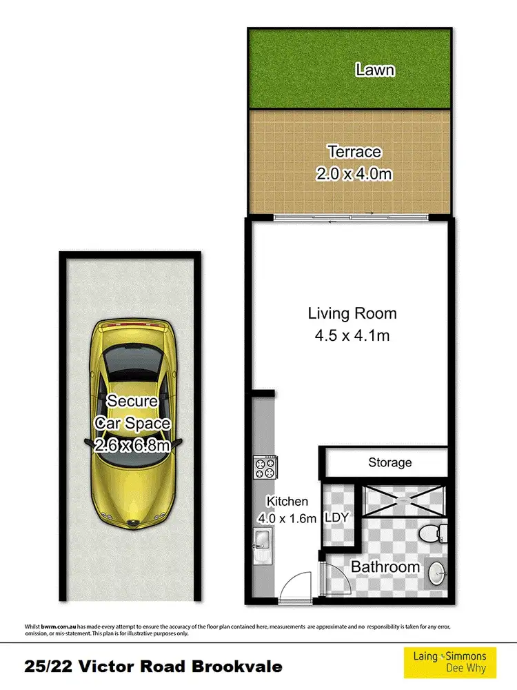 Floorplan of Homely studio listing, 25/11-13 Shackel Ave, Brookvale NSW 2100