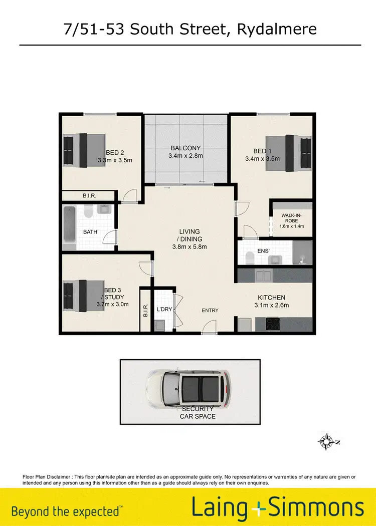 Floorplan of Homely unit listing, 7/51-53 South Street, Rydalmere NSW 2116