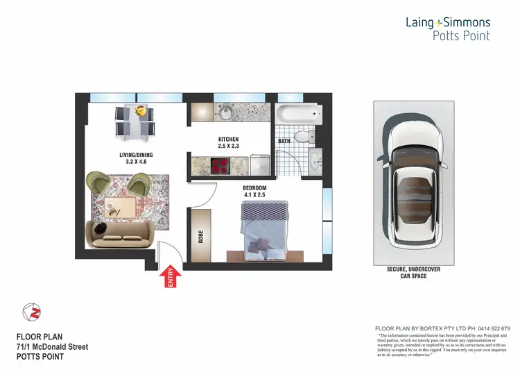 Floorplan of Homely apartment listing, 71/1 McDonald Street, Potts Point NSW 2011