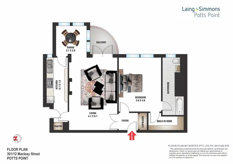 Floorplan of Homely apartment listing, 301/12 Macleay Street, Potts Point NSW 2011