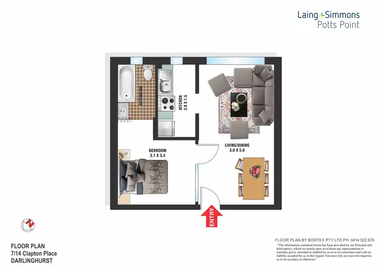 Floorplan of Homely apartment listing, 7/14 Clapton Place, Darlinghurst NSW 2010