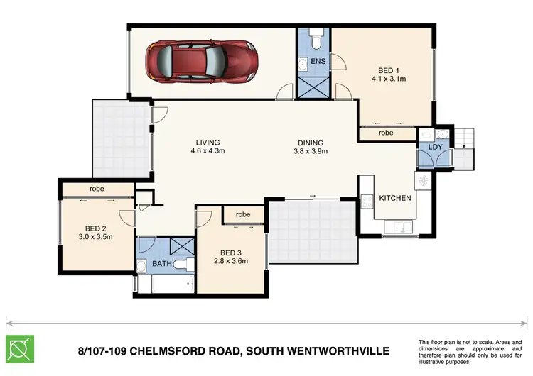 Floorplan of Homely townhouse listing, 8/107-109 Chelmsford Road, South Wentworthville NSW 2145