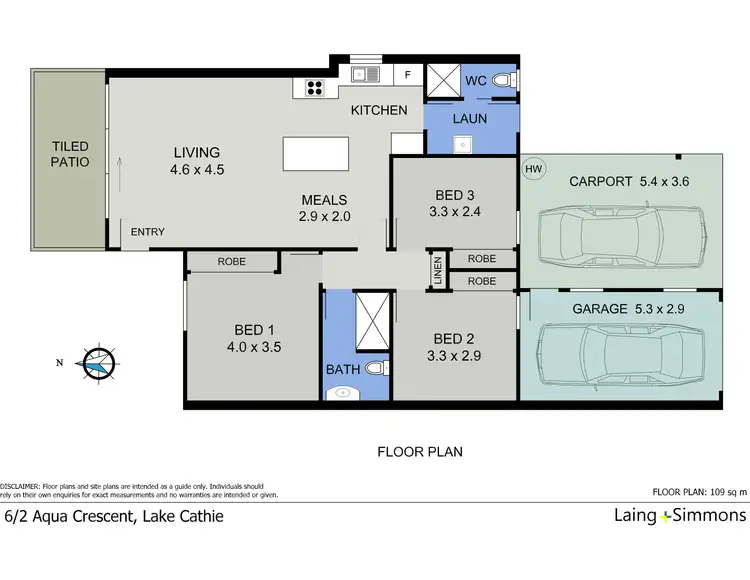 Floorplan of Homely villa listing, 6/2 Aqua Crescent, Lake Cathie NSW 2445