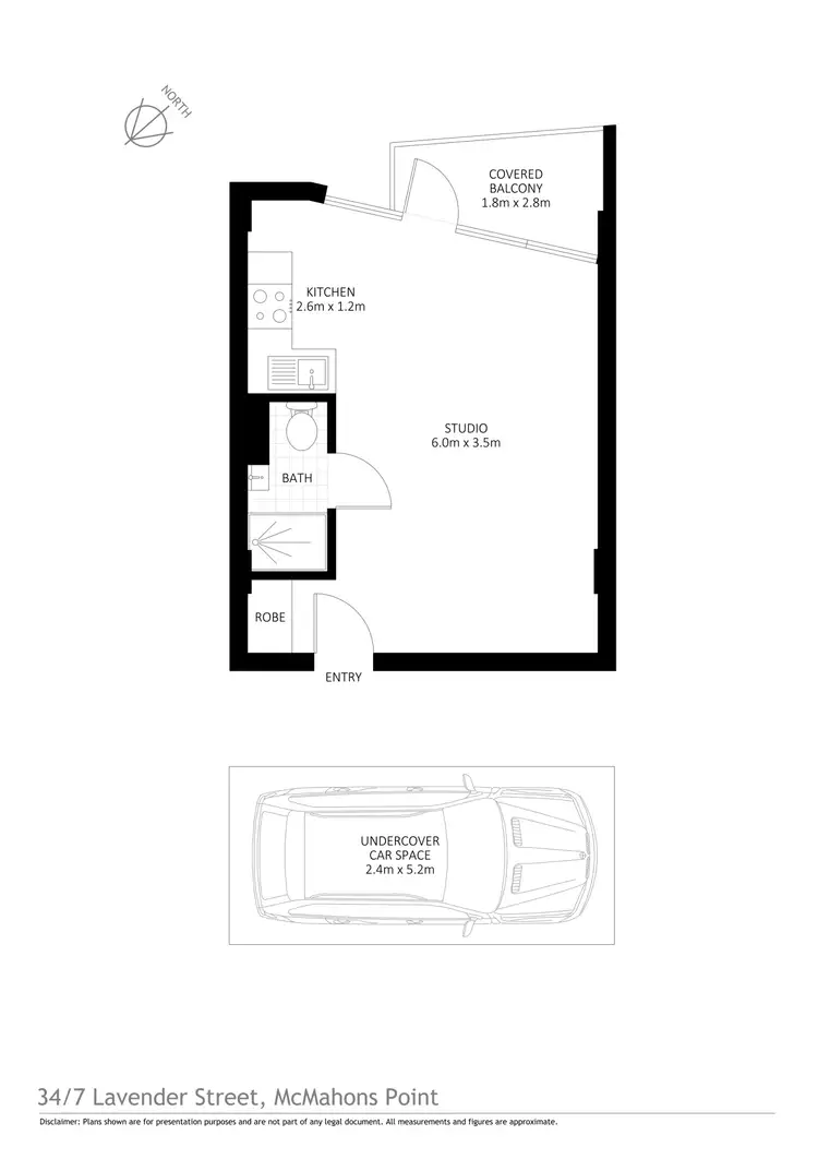 Floorplan of Homely studio listing, 34/7 Lavender Street, Lavender Bay NSW 2060