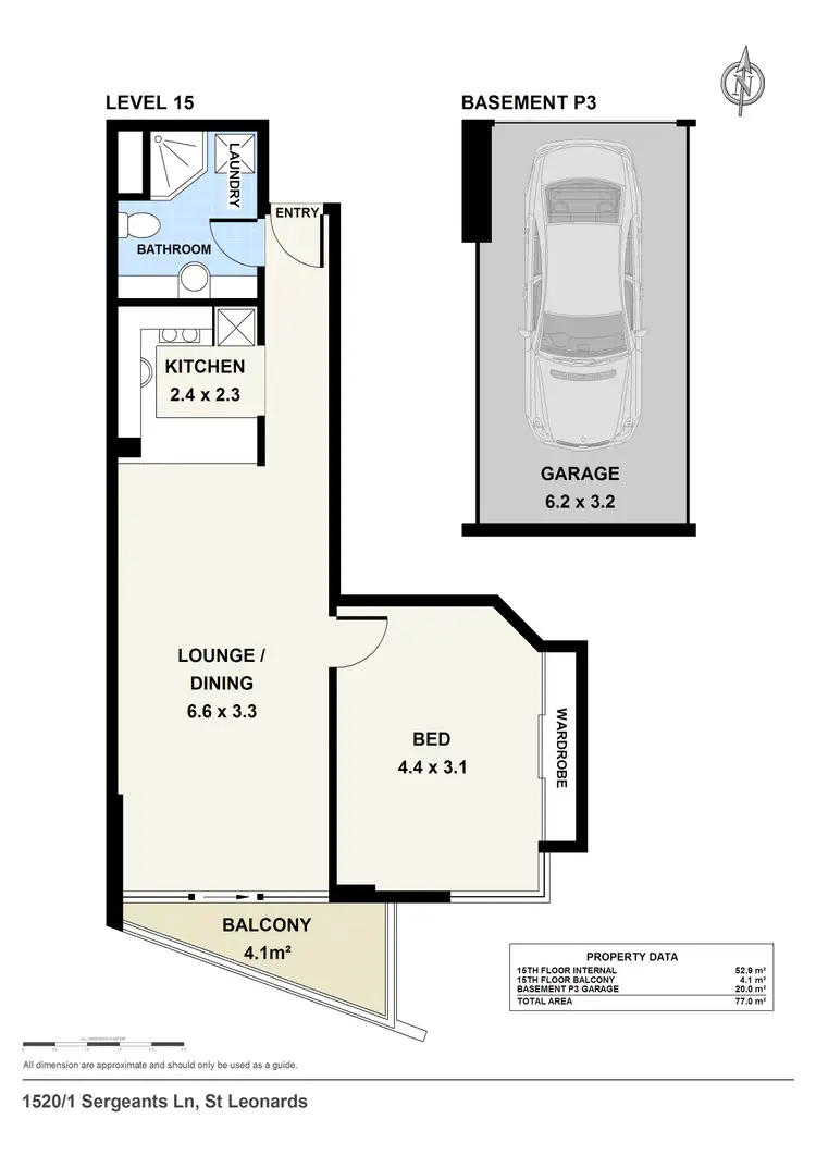Floorplan of Homely apartment listing, 1520/1 Sergeants Lane, St Leonards NSW 2065