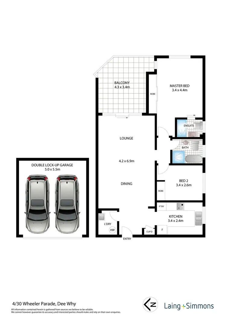 Floorplan of Homely apartment listing, 4/30 Wheeler Parade, Dee Why NSW 2099