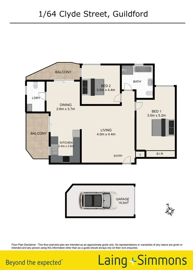 Floorplan of Homely unit listing, 1/64 Clyde Street, Guildford NSW 2161